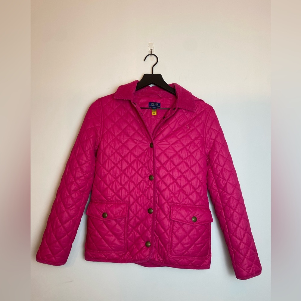 Big Girls Ralph Lauren Pink Quilted Jacket Sz Lg 12/14